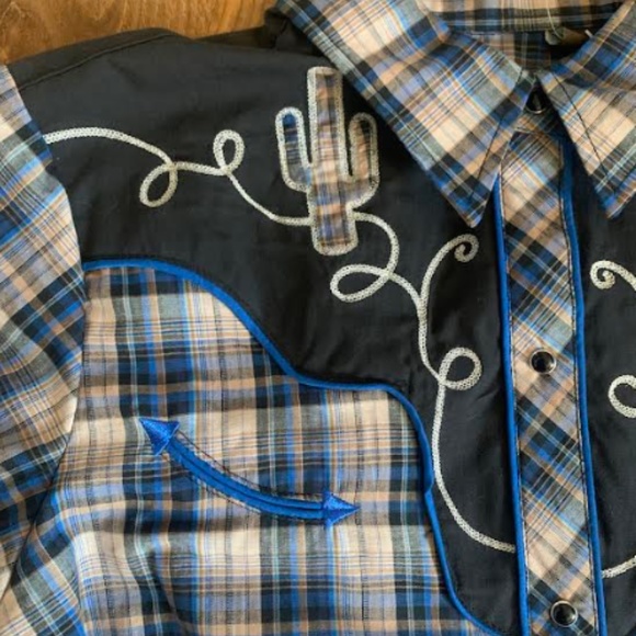 🆕 Roper Applique Cactus Snap - Picture 3 of 15